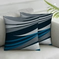 thumbnail image 2 of Shangniulu Set of 2 Sofa Decorative Pillowcases, Modern Abstract Striped Light Blue White Decorative Short Plush Pillowcases for Sofa Patio Bed Indoor Outdoor Home Decor, 2 of 6