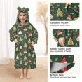 thumbnail image 3 of FORMRS Wearable Blanket Hoodie with Sleeves for Kids Cozy Flannel Sweatshirt, Christmas Tree, 3 of 7
