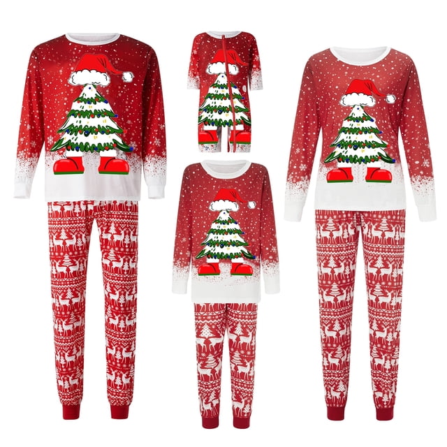 Pijamas navideños Fiomva para la familia, pijamas a juego de Papá Noel, pijamas de Navidad para bebés, niños, mascotas y adultos.