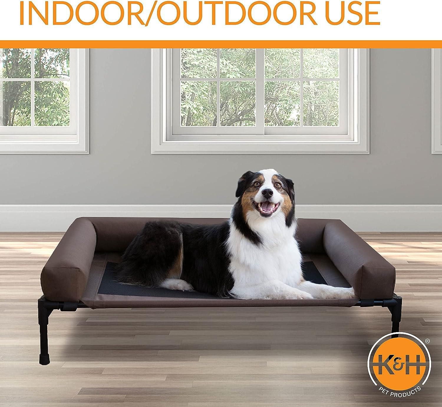 K&H Original Bloster Elevated Cot For Dogs Brown Medium