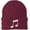Maroon, variant on Music Note Embroidered Beanie Knit Cuffed Cap Music Lover Hat Musician Gift (Black)