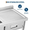 thumbnail image 3 of EDTara Freestanding Stainless Steel Utility Sink, Single Bowl Commercial Sink with Left Workbench and Faucet, 3 of 7