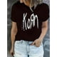 thumbnail image 2 of Letter Print Short Sleeve Crew Neck T-shirt, Casual Sports Short Sleeve Crew Neck Summer Top, Women's Clothing, 2 of 8