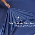 thumbnail image 6 of 6 Pcs Bed-in-A-Bag Queen Size Blue Watercolor Marble Printed Comforter Set with Matched Bed Sheets, Colorful Retro Artwork Style Bedroom Collections, Soft Lightweight Quilt Set(Blue,Queen), 6 of 6