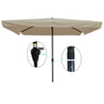 thumbnail image 3 of ARCTICSCORPION 10 x 6.5ft Rectangular Patio Outdoor Market Table Umbrellas with Crank and Push Button Tilt for Garden Pool Shade Swimming Pool Market, Tan, 3 of 4