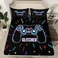 thumbnail image 2 of Manfei Boys Gaming Gamer Twin Sheet Sets, Video Game Console Gamepad Twin Fitted Sheet, Vintage Memphis Flat Sheet, Microfiber Bedroom Decor3 Pieces, 2 of 7