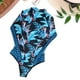 thumbnail image 5 of Traje de baño de manga larga para mujer, de una sola pieza, con cremallera frontal, ropa de playa para mujer M, 5 of 8