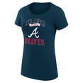 thumbnail image 2 of Women's G-III 4Her by Carl Banks Navy Atlanta Braves Super-Slim Fit Lightweight Team Logo Graphic T-Shirt, 2 of 5