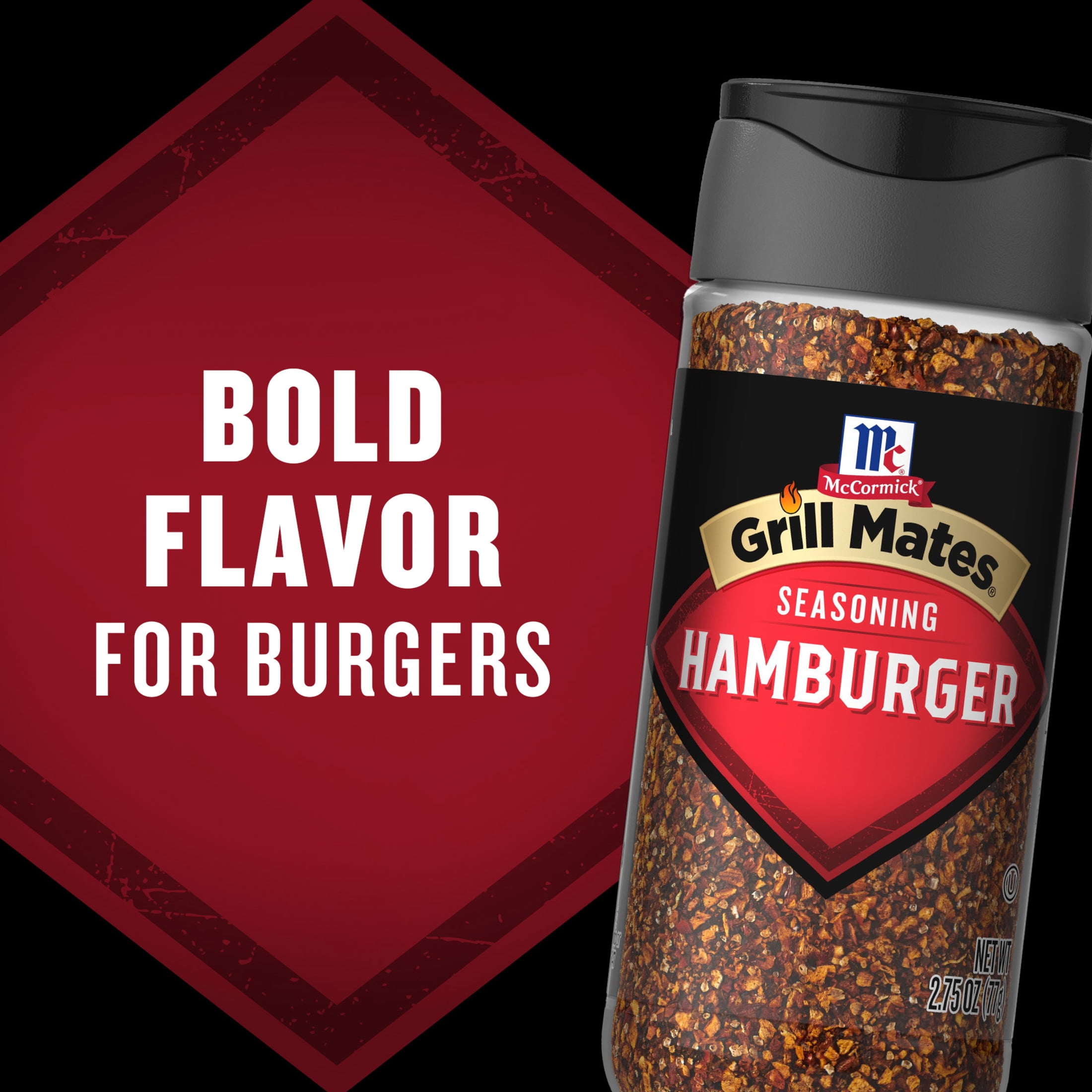 (4 pack) Grill Mates Seasoning, Hamburger, 2.75 oz Bottle