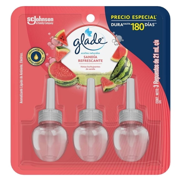 Aromatizante líquido Glade 3 Repuestos De 21Ml 3Pack Sandía