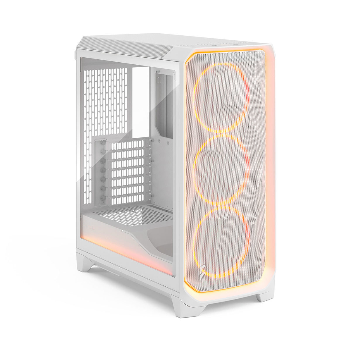 Fractal Design Meshify 3 Ambience Pro RGB ATX mATX Mid Tower PC Case - White Chassis with Clear TG Side Panel
