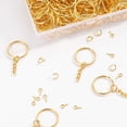 thumbnail image 5 of 100 anillos de llavero de 1 pulgada/25 mm de oro con 100 anillos de salto y 100 pines de ojo de tornillo a granel para manualidades, 5 of 5