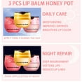 thumbnail image 2 of MODANU 3 Pcs Bee Lip Balm Honey Pot, Honey & Strawberry & Watermelon Mask Overnight Propolis Moisturizing Lip Balm with Stick, Hydrating Repair Lip Sleeping Mask, Prevention Dry and Cracked, 2 of 7