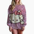 thumbnail image 1 of Sudadera con capucha informal holgada con estampado de Hello Kitty y grafiti de manga larga para mujer, primavera otoño 2024, sudaderas de cuello redondo de longitud media para mujer, 1 of 1