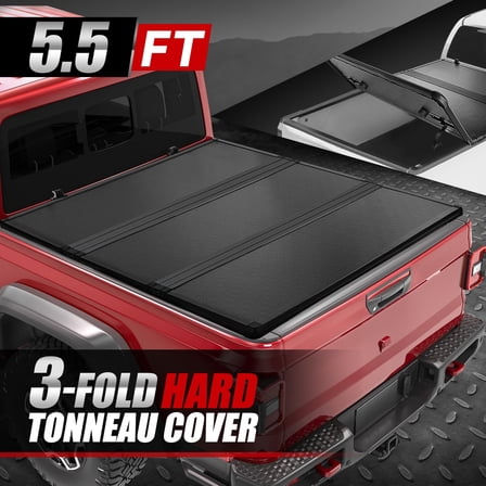 Nuvision for 20-23 Jeep Gladiator Jt Pickup Truck 5.5Ft Bed Hard Tri-Fold Tonneau Cover