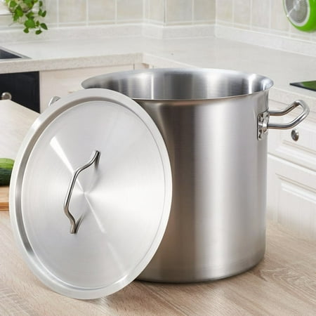 Moaere Commercial Grade Stainless Steel Stock Pot with Lid Non Toxic Cookware Stockpot Heavy Duty Stock Pots for Cooking,4 Size ,8/13/19/26