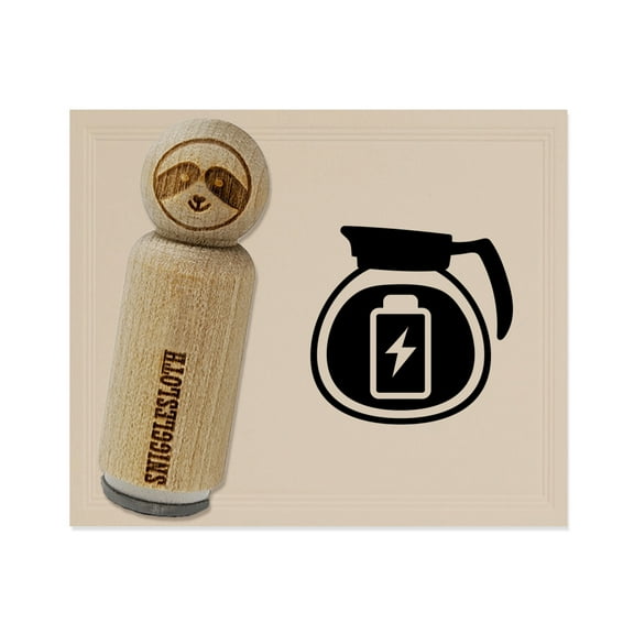 Charging Power Coffee Pot Rubber Stamp for Scrapbooking Crafting Stamping - Mini 1/2 Inch