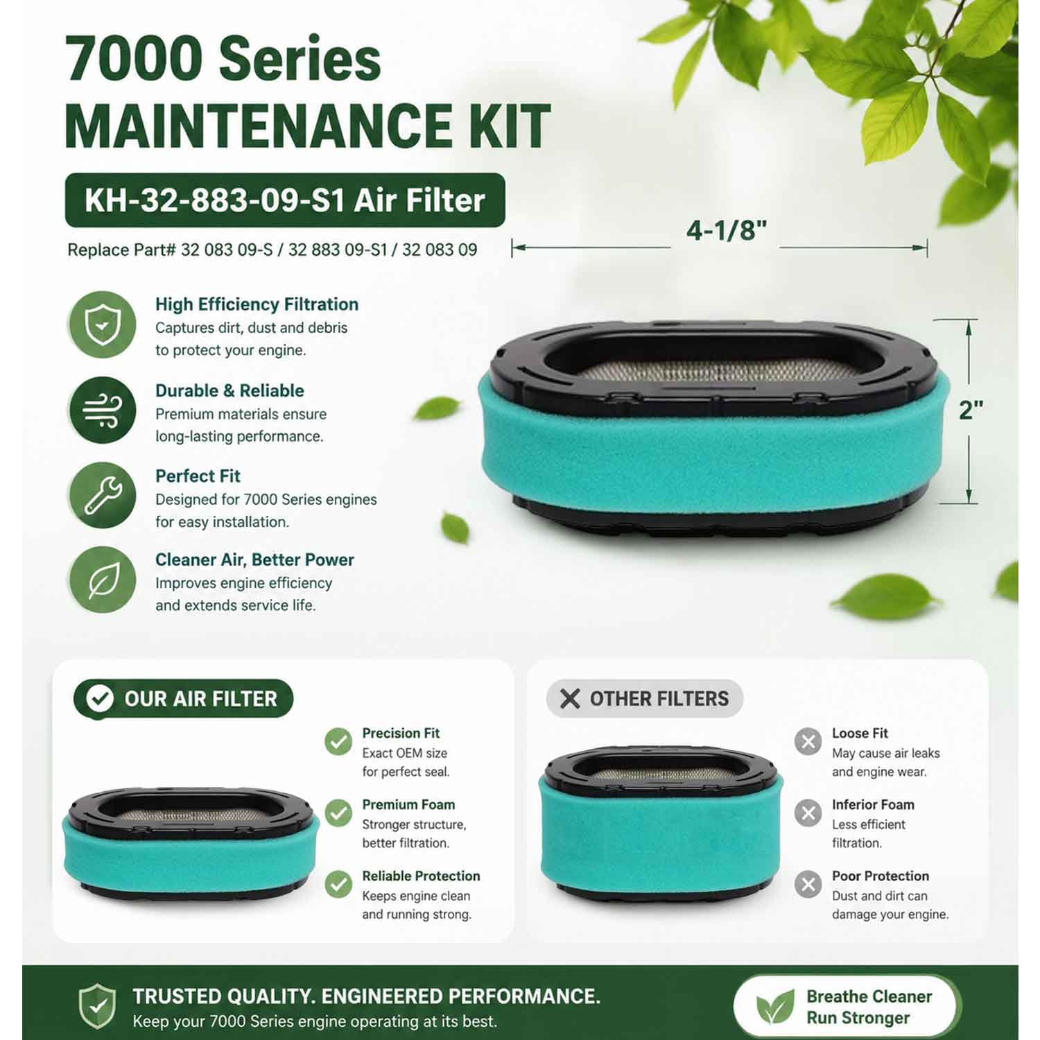 7000 Maintenance Kit 32 083 09-S Air Filter for Kohler 32 883 09-S1 KT715 KT725 KT730 KT735 KT740 KT745 19HP-26HP Engine Lawn Mower