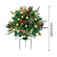 thumbnail image 2 of Glintoper Lighted Artificial Christmas Urn Filler, Pre-lit Xmas Pine Trees with Cones, Golden & Red Berries, Tripod Stake and 20 LED Lights, Outdoor Light Up Planter Filler Holiday Home Decor, 2 of 5