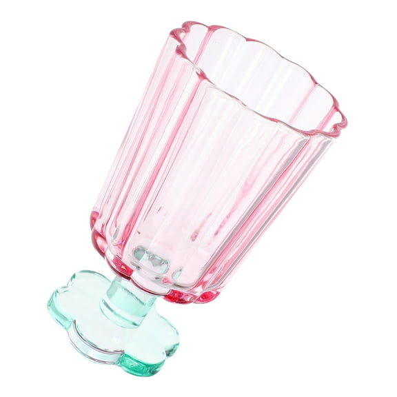 PAMINGONO Retro Drinking Glasses Pink Glass 1Set Vintage Home Use