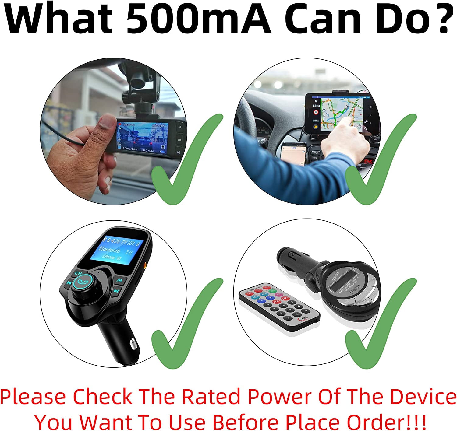 iSaddle Universal AC to DC Car Cigarette Lighter Socket Adapter Converter Vehicle Power Inverters Vehicle Amplifier Power Car Refrigerator (US Plug, Output: DC 12V 500mA) 110V AC to 12V DC