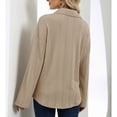 thumbnail image 6 of Women Shirt Jacket Turn Down Collar Single Breasted with Fake Pockets Oversized Jacket Shirt Khaki XXL, 6 of 8