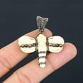 thumbnail image 2 of Natural Honey Bee Bone Carving Handmade Copper Wire Wrap Pendant 1.97", 2 of 4
