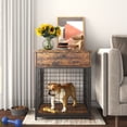 thumbnail image 1 of Clerance! Furniture Dog Crates for small dogs Wooden Dog Kennel Dog Crate End Table, Nightstand（Rustic Brown）, 1 of 1