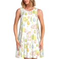thumbnail image 1 of Easygdp Easter Rabbit para Vestido Transpirable de Mujer, Vestido Suelto de Manga Corta con Pliegues y Bolsillos para el Verano, 1 of 7