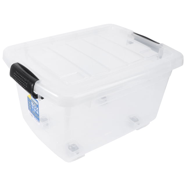 SHOWERORO 2Set Portable Storage Containers Clear Plastic Bins for Toys Hotel
