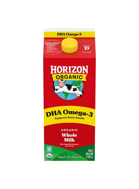 Horizon Organic DHA Omega-3 Whole Milk, DHA Whole, 64 fl oz Carton