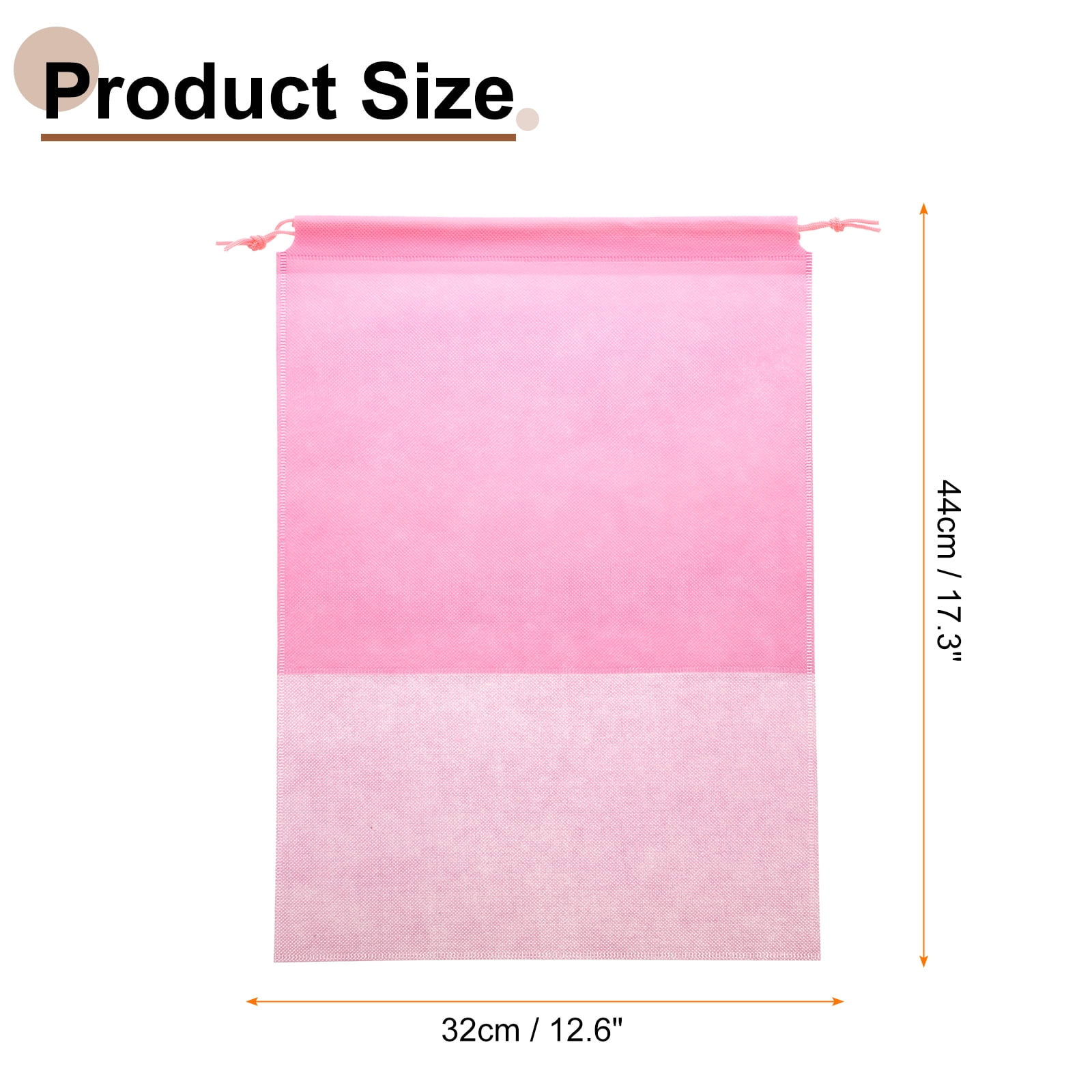 20pcs Travel Shoe Bags Non-Woven Drawstring Organizers Bags, Pink
