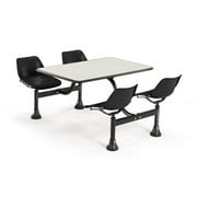 Cluster Seating Table with 24 Top and 4 Seats, Grey Nebula with Black