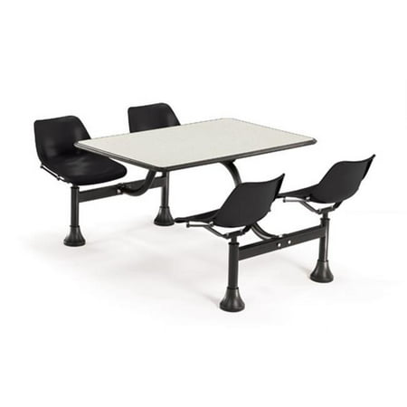 Cluster Seating Table with 24 Top and 4 Seats, Grey Nebula with Black