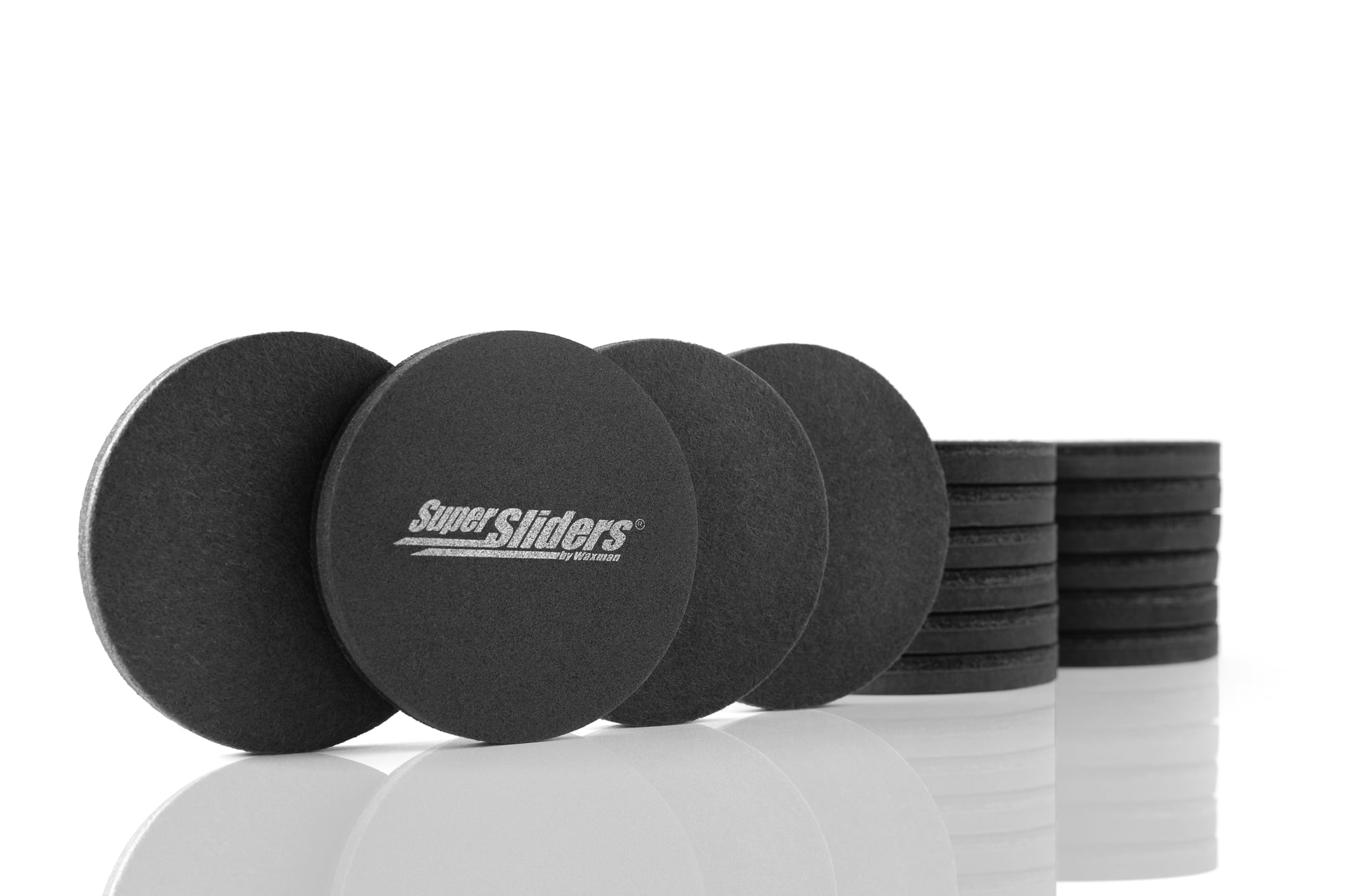 Super Sliders 3 1/2" Round Hardwood Floor Furniture Sliders, 16 Pack