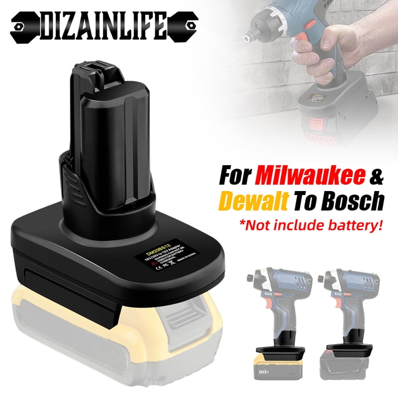 Adapter for Mil.wau.kee 18V M18 for De.walt 20V Lithium ion Battery,Convert to use Bos.ch 12V Power Tools