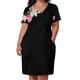 thumbnail image 3 of Three Cherry Parfait Tea Roses vestido suelto con bolsillo para mujer, 3 of 7