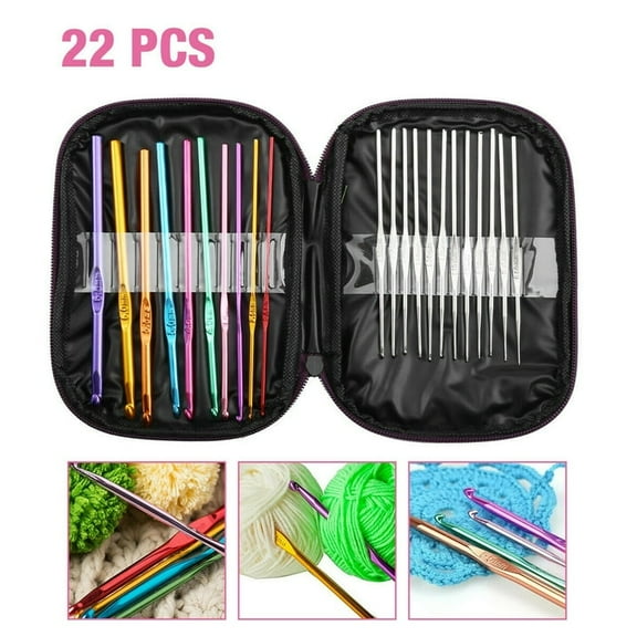 22pcs Crochet Hook Set Yarn Knitting Needles Sewing Tools DIY Crochet Craft Tools