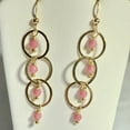 thumbnail image 5 of Rare Faceted Pink Rhodonite 14Kgf Earrings, 5 of 10