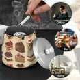 thumbnail image 4 of Yayeee Ashtray with Lid for Cigarette Smokeless Stainless Steel Home Ash Holder, Brown Cakes, 4 of 7
