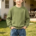 thumbnail image 2 of fatyb Kids Crewneck Sweatshirt Boys Girls Cotton Pullover Basic Tops Long Sleeve Solid Color Sweatshirts, 2 of 7