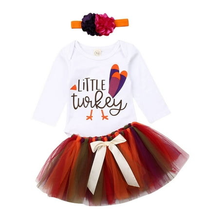 

Lazybaby Newborn Baby Girls Halloween 3PCS Outfit Letter Romper+TuTu Skirt+Hair Band Clothes Set