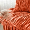 thumbnail image 3 of King Size Comforter Set Bedding Ruched Coral Comforter King Bed Set Boho Shabby Chic Comforter Fluffy Piece Ruffle Comforter Set with Pillow Girl Bedding Soft and Luxury, 3 of 6