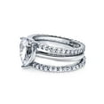 thumbnail image 3 of BERRICLE Sterling Silver Solitaire Wedding Engagement Rings 1.8 Carat Pear Cut Cubic Zirconia CZ Ring Set for Women, Rhodium Plated Size 7.5, 3 of 15