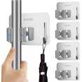 thumbnail image 1 of Jinsinto Porte-Balai 4 Pcs en Acier Inoxydable Auto-Adhésif Porte-Balai Argent, 1 of 5