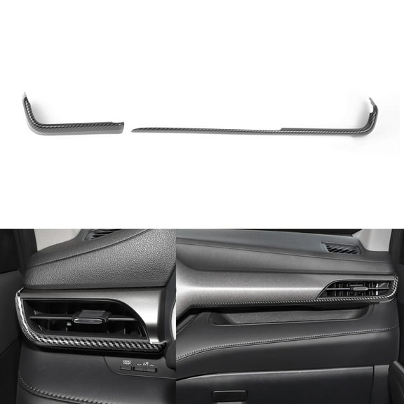x xotic tech 2Pcs Carbon fiber Style Center Console Dash Board Panel Dial Dashboard Cover Trims Compatible with Toyota Highlander 2020-up Interior Decoration Car Accessories
