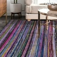 thumbnail image 4 of Aakriti Handmade Rag Rug, Chindi Rug, Multicolored, Indian Rug, Recycled Rug, Boho Style, Decorative Rug ( 5x3 ft) (Blue), 4 of 5