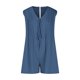thumbnail image 4 of Trajes Casuales para Mujeres Verano Rompers de Color Sólido sin Mangas Corbata Plisada Cuello Delantero V Pantalones Cortos con Bolsillos Poliéster, 4 of 9