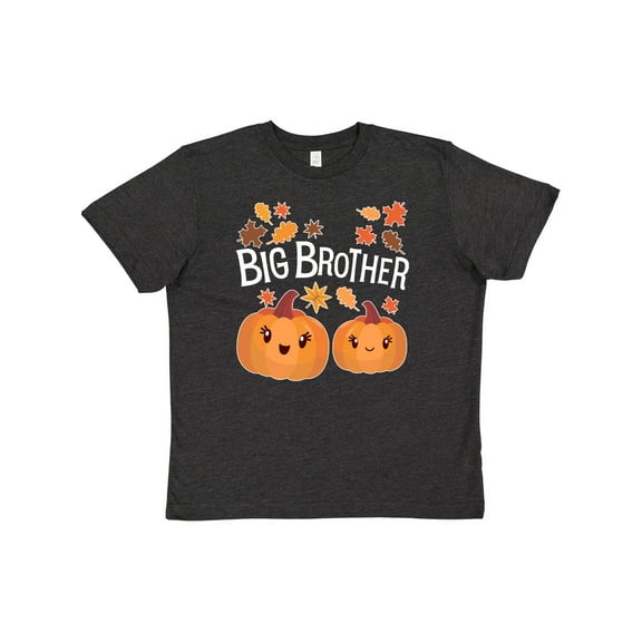 Inktastic Big Brother Pumpkins with Fall Leaves Youth T-Shirt