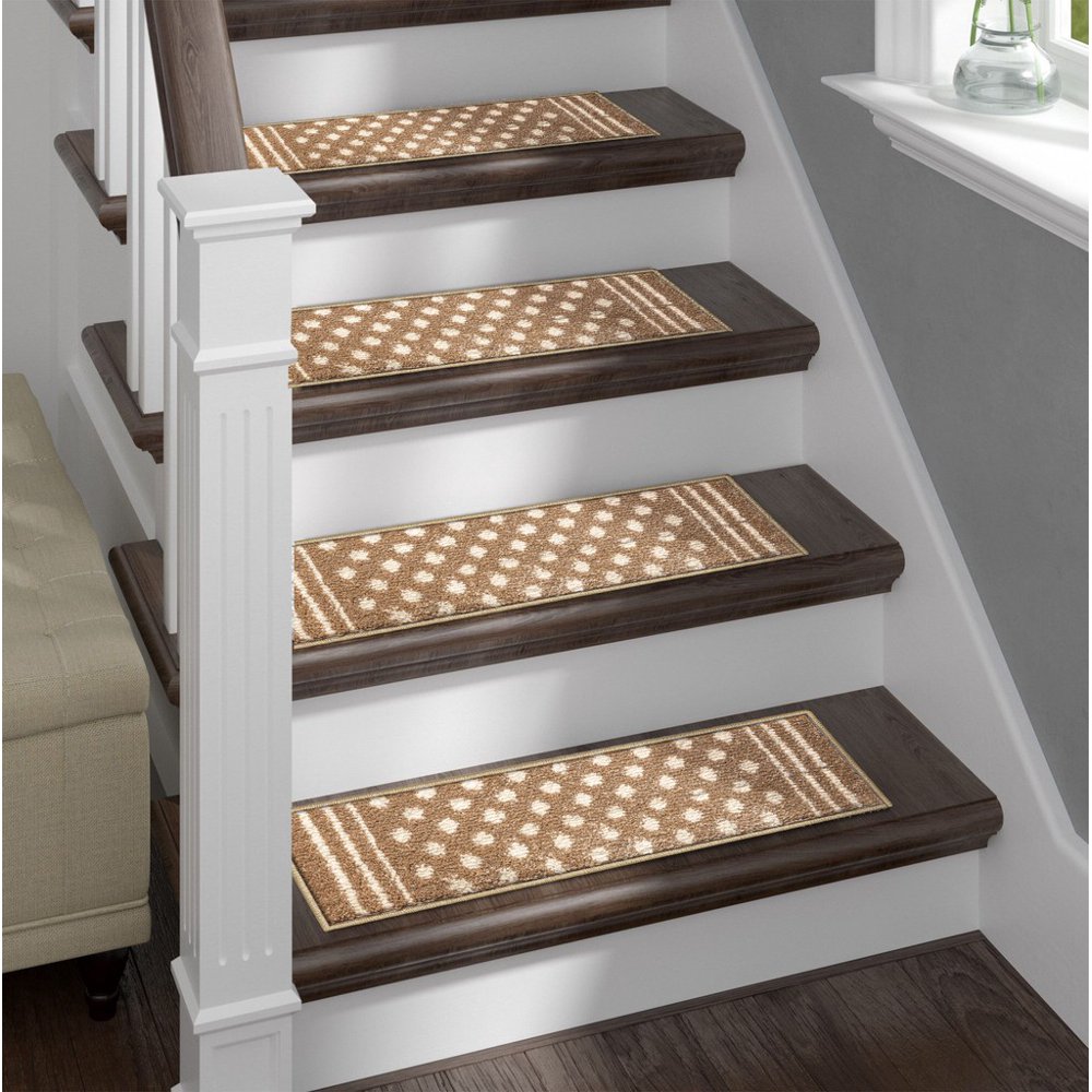 The Sofia Rugs ,Modern Carpet Stair Treads, Polkadot, 13x(9"x28